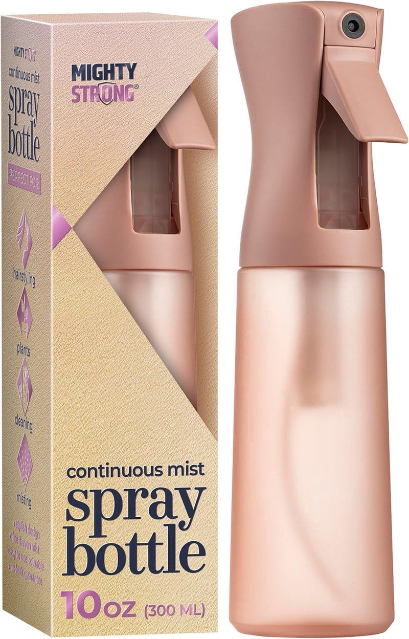 MIGHTY STRONG 10 OZ Continuous Spray Bottles - Ultra Fine Mist Sprayer | Water Spray Bottle For Hair Stuff, Mister Spray Bottle For Plants Mister | Hair Spray Bottles For Hairstyling, Cleaning, Salons - Image 1